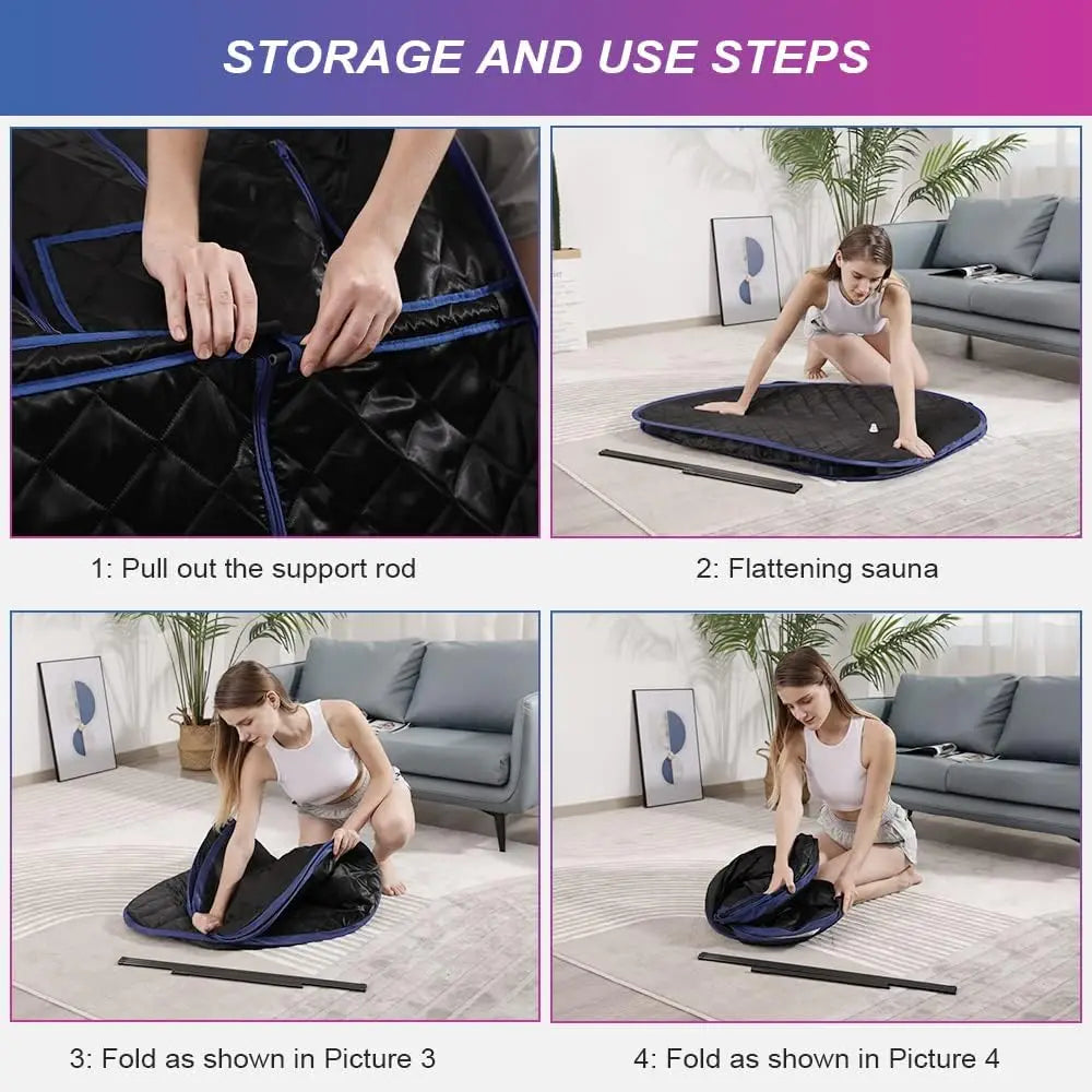 사우나 Portable Folding Steam Sauna SPA Room Tent Box with Steamer One Person Weight Loss Full Body Slimming