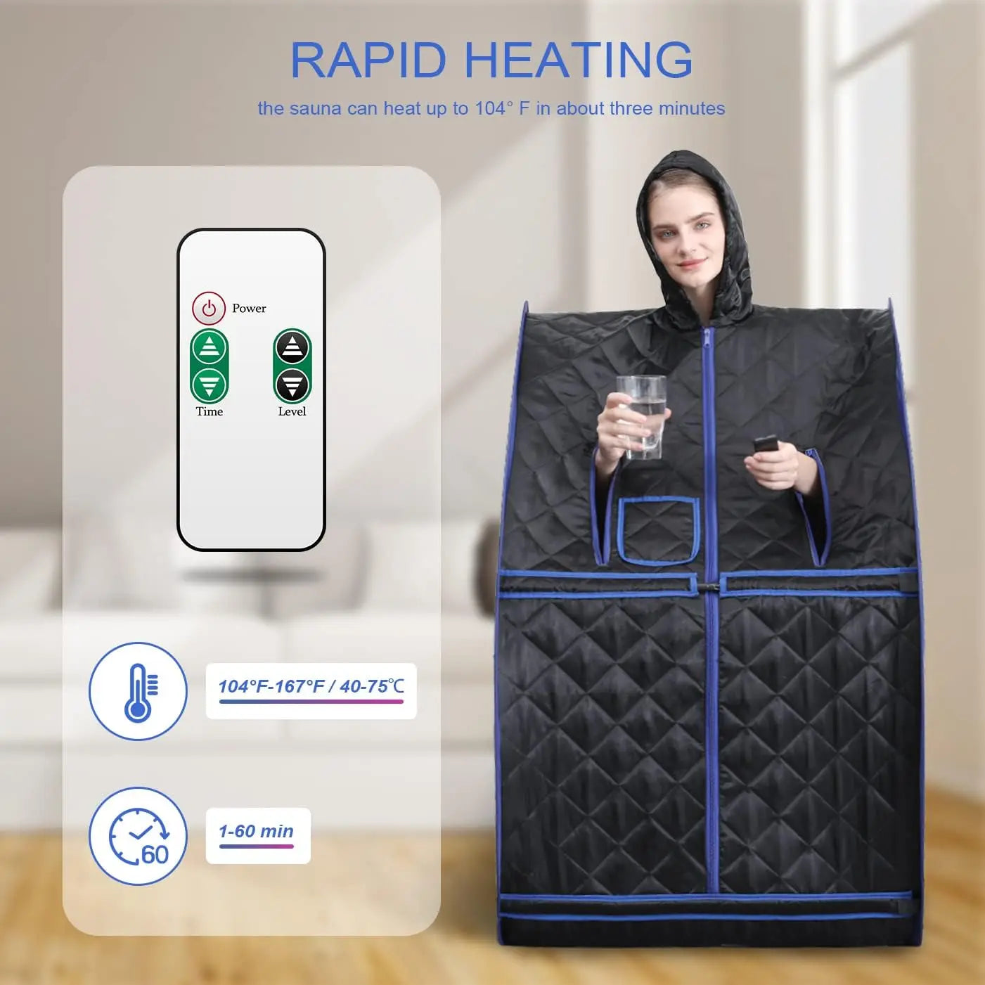 사우나 Portable Folding Steam Sauna SPA Room Tent Box with Steamer One Person Weight Loss Full Body Slimming