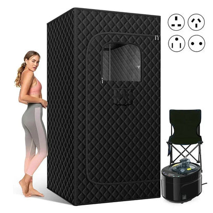 Portable Steam Sauna for Home Spa Sauna Tent Sauna Box with 1500W 3L Steamer Remote Control Height