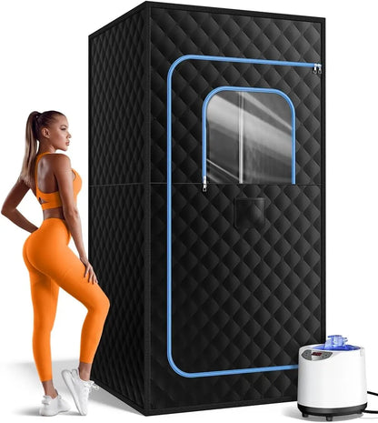 Sauna Box, Portable Sauna for Home, Personal Steam Sauna Tent with 1200W 3L Steamer Heater, 15 Levels, Remote Control, Foldable
