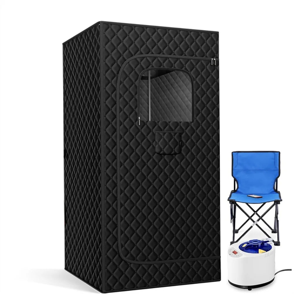 Portable Steam Sauna for Home Spa Sauna Tent Sauna Box with 1500W 3L Steamer Remote Control Height