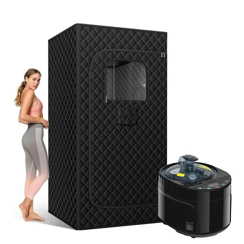 Portable Steam Sauna for Home Spa Sauna Tent Sauna Box with 1500W 3L Steamer Remote Control Height