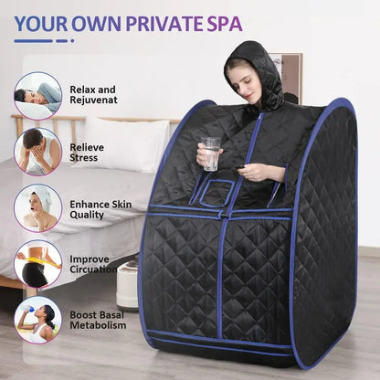 사우나 Portable Folding Steam Sauna SPA Room Tent Box with Steamer One Person Weight Loss Full Body Slimming