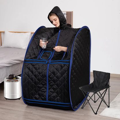 사우나 Portable Folding Steam Sauna SPA Room Tent Box with Steamer One Person Weight Loss Full Body Slimming
