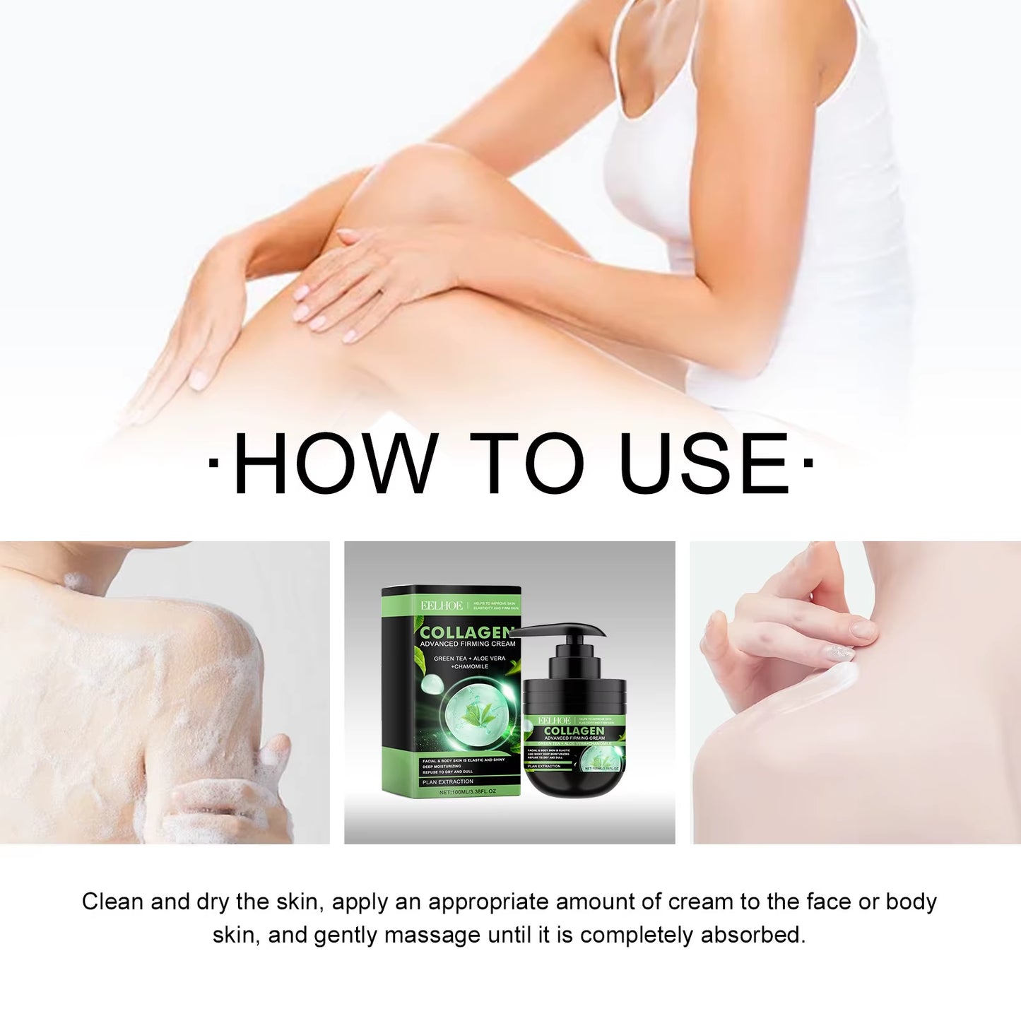 Collagen Cream for Body Firming Tighten Skin Smooth Skin Tone Nourishing Brightening Body Lotion Skin Care Products 100Ml