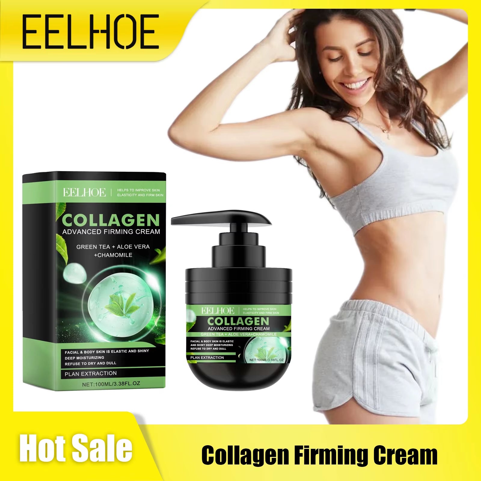 Collagen Cream for Body Firming Tighten Skin Smooth Skin Tone Nourishing Brightening Body Lotion Skin Care Products 100Ml