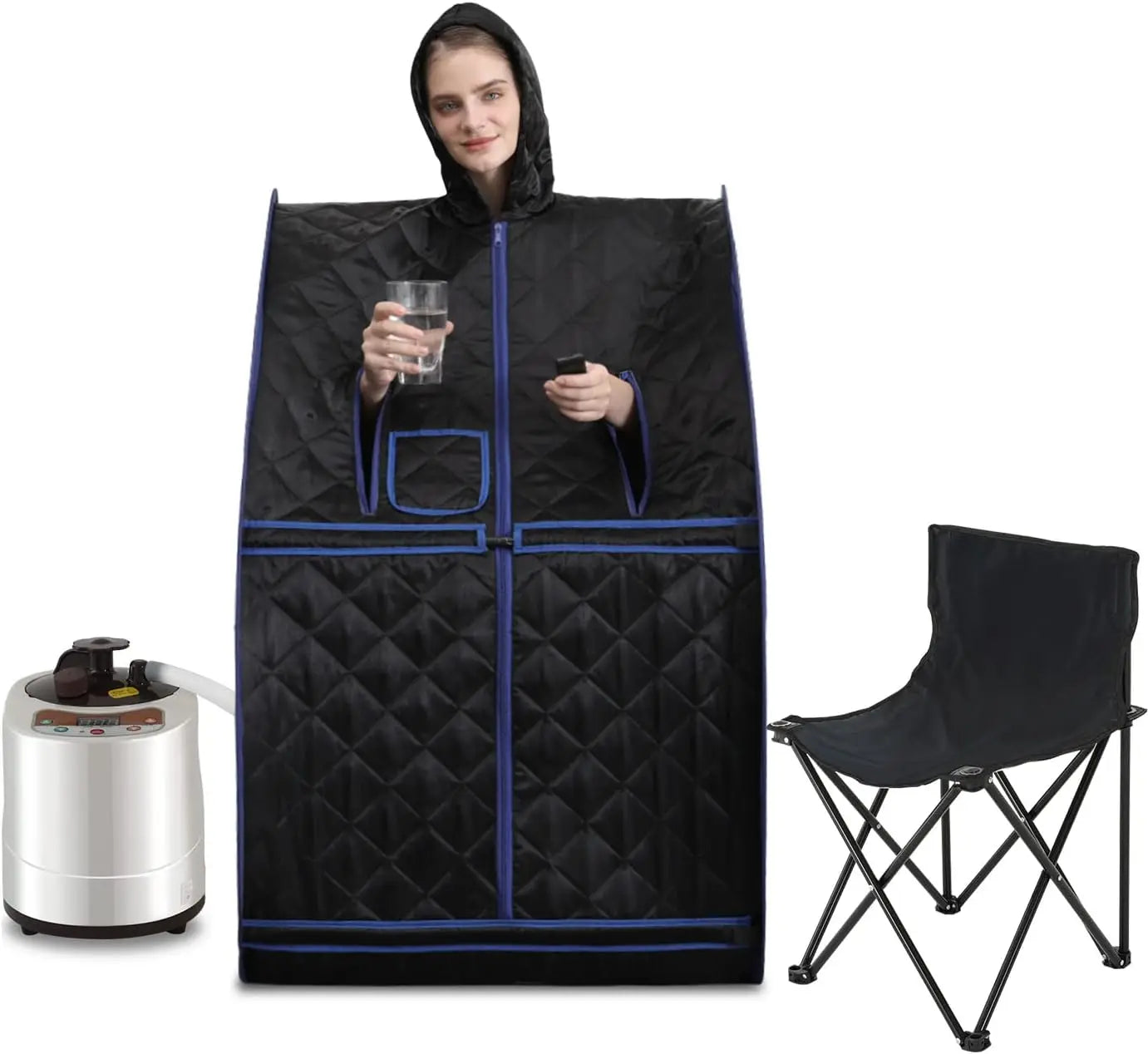 사우나 Portable Folding Steam Sauna SPA Room Tent Box with Steamer One Person Weight Loss Full Body Slimming
